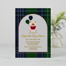 Björn & ballonger Plaid Baby Shower