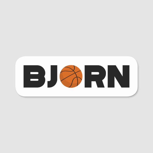 Bjorn Basketball Namn bricka Namnbricka (Framsida)