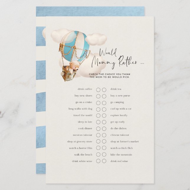 Björn Bebis Shower Game - Skulle Mamma Hellre? (Fram/baksida)