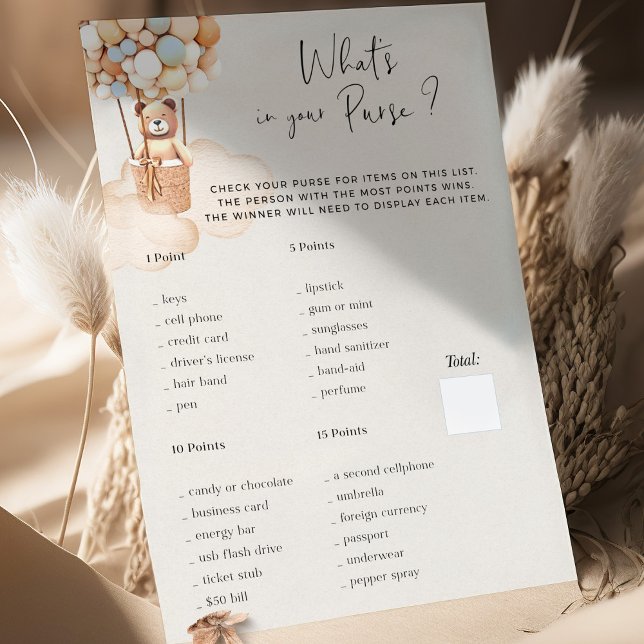 Björn Bebis Shower Game Vad Finns I Din Väska? (Skapare uppladdad)