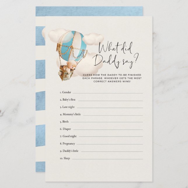 Björn Bebis Shower Game - Vad sa Pappa? (Fram/baksida)