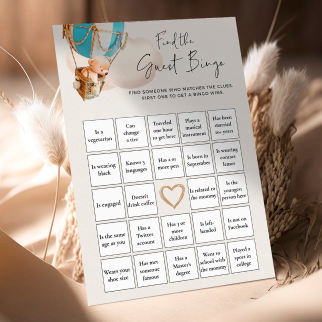 Björn Bebisdopp Lek - Hitta Gäst-Bingo (Skapare uppladdad)