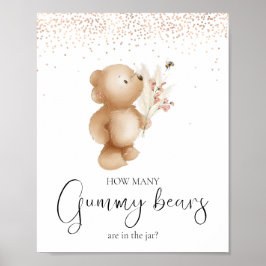 Björn & Biet | Hur Många? Baby Shower Lek Poster