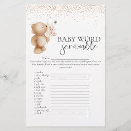 Björn & Biet 'Ordspridning' Baby Shower-spel