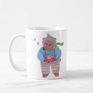 Björn, bin och cappuccino kaffemugg