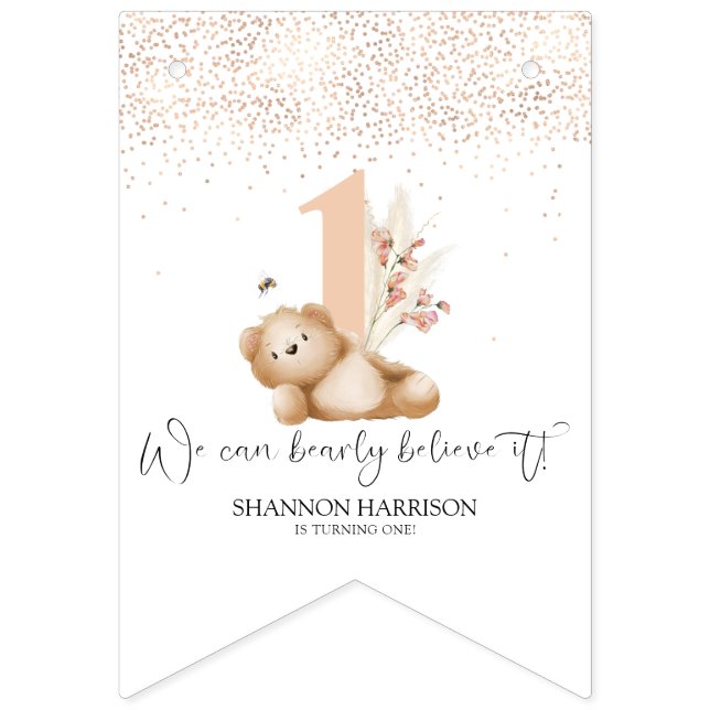 Björn & Binas Första Födelsedag Vimplar (Första flaggan)