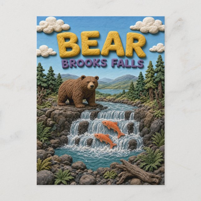 Björn Brooks Falls Modern KlayKoo Vykort (Framsida)