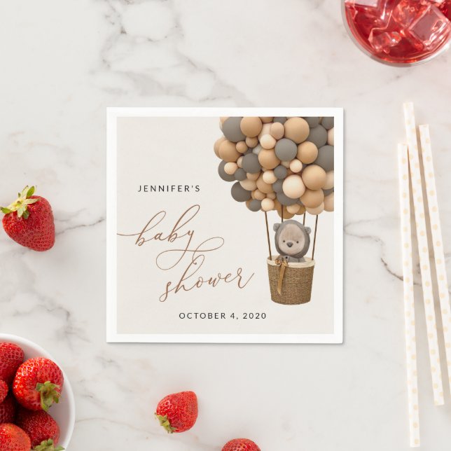 Björn, Brunt ballonger, Luftballong, babyskor Pappersservett (Insitu)