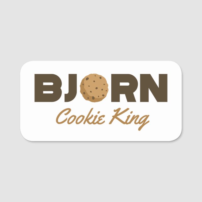 Bjorn cookie Kung Namnbricka (Framsida)
