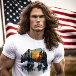 Björn dubbel exponering t shirt