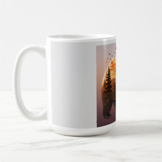 Björn Dubbelexponering Skog Kaffemugg