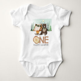 Björn en Lycklig Camper Baby 1:a födelsedag T Shirt