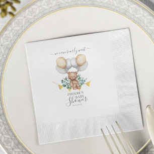 Björn Eukalyptus Knappt Väntar Baby Shower Papper Pappersservett