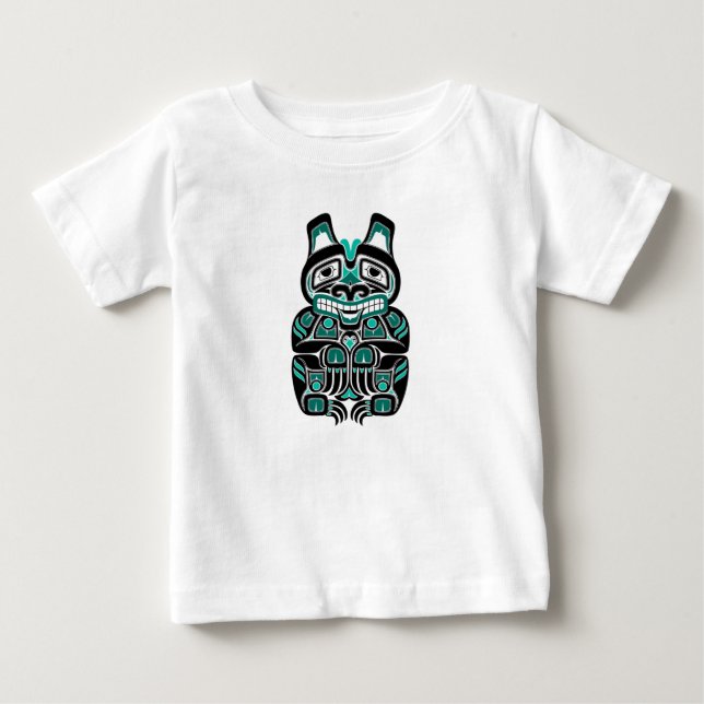 Björn för ande för krickablåttHaida på svart T-shirt (Framsida)