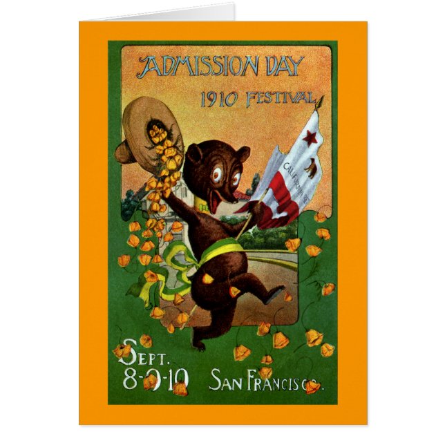 Björn för festival för Kalifornien erkännandedag Hälsningskort (Framsidan)