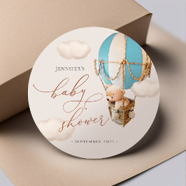 Björn Fördelsetiketter! Baby Shower Klassisk Rund  Runt Klistermärke