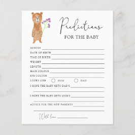 Björn - förutsägelser och önskemål för baby