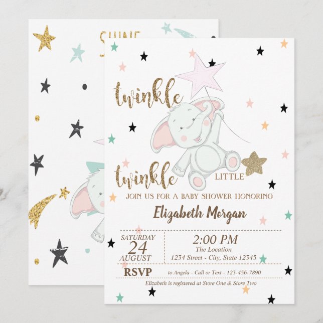 Björn från baby,Ljusskena från skugga med skugga f Inbjudningar (Fram/baksida)