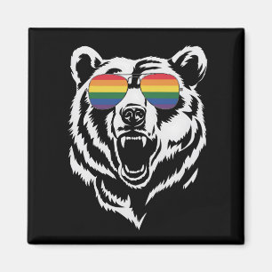 Björn Gay Hbtq Regnbåge Solglasögon Pride Flagga Magnet