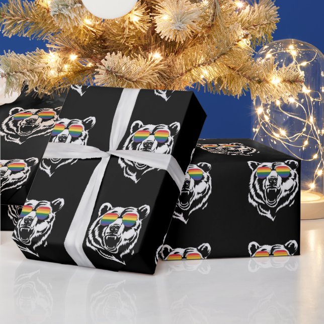 Björn Gay Hbtq Regnbåge Solglasögon Pride Flagga Presentpapper (Helgdagar)