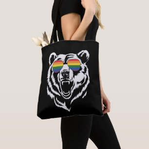 Björn Gay Hbtq Regnbåge Solglasögon Pride Flagga Tygkasse