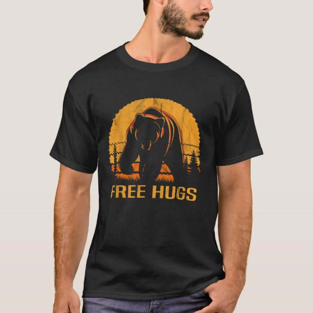 Björn Gratis Kram Camping vän T Shirt (Framsida)
