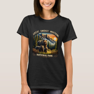 Björn Great Smokey Mountains National Park Svart B T Shirt