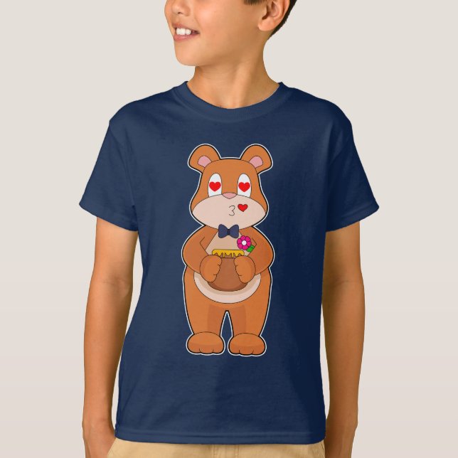 Björn Groom Sminkning Bröllop T Shirt (Framsida)