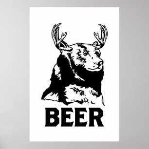 Björn + Hjort = Öl Poster