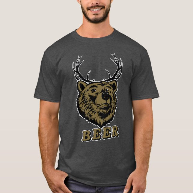 Björn + Hjort = Öl? T-shirt (Framsida)