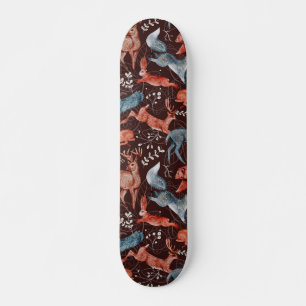 Björn, hjort, uggla, räv och halshuggning Mönst Mini Skateboard Bräda 18,5 Cm