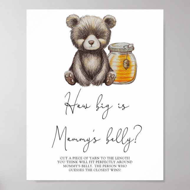Björn - Hur stor är mammans mage spel Poster (Framsidan)