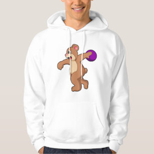 Björn i Bowling med Bowling-boll Hoodie