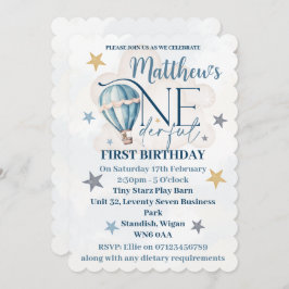 Björn i en bubbla 1:a födelsedag Inbjudan