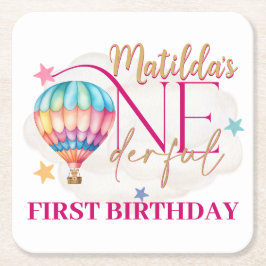 Björn i ett Pappert Underlägg på ballongkvadrat Papper Kvadrat