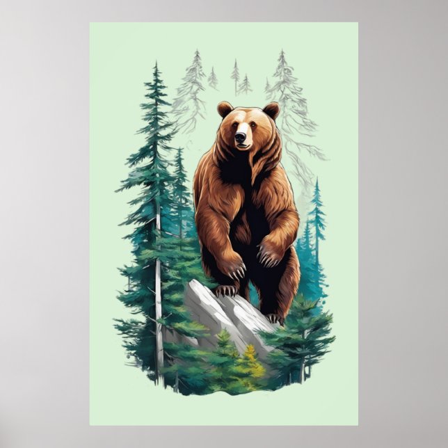 Björn i Forest Nature Älskare Poster (Framsidan)