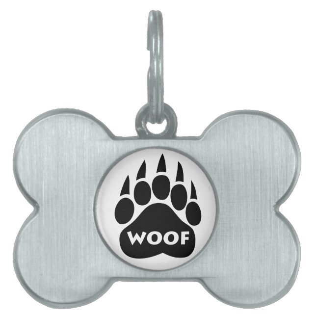 Björn i Gay pride (Tass ’WOOF’ Hund Bone Shaped Namnbricka Husdjur (Framsidan)