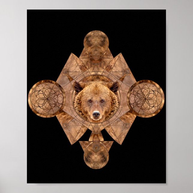 Björn i Helig Geometry Ornament Poster (Framsidan)