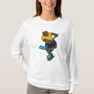 Björn i Ice hockey med ishockey-klubb T Shirt