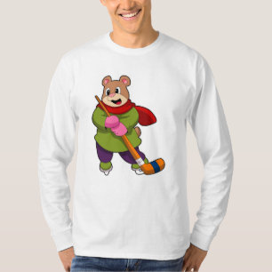 Björn i Ice hockey med ishockey-klubb T Shirt