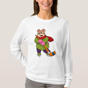 Björn i Ice hockey med ishockey-klubb T Shirt