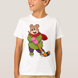 Björn i Ice hockey med ishockey-klubb T Shirt