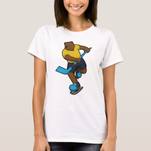 Björn i Ice hockey med ishockey-klubb T Shirt