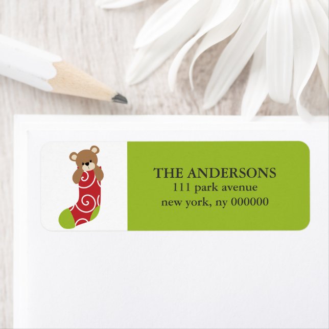 Björn i lageretiketter returadress etikett (Insitu)