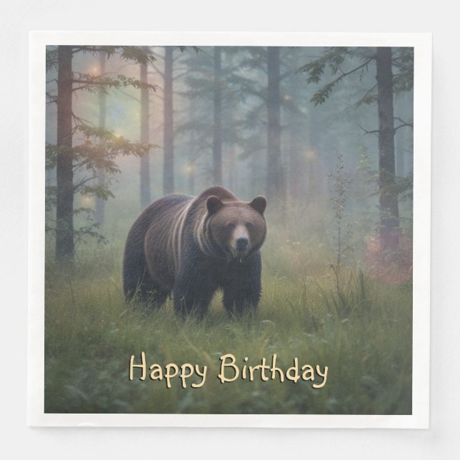 Björn i magiska skogar pappersservett (Framsida)