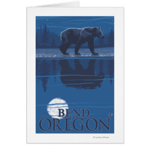Björn i månsken - krökning, Oregon Hälsningskort