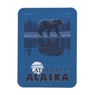 Björn i månsken - Latouche, Alaska Magnet