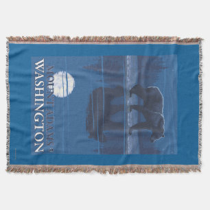 Björn i månsken - montering Adams, Washington Filt
