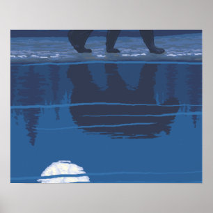 Björn i månsken - monteringsbagare, Washington Poster