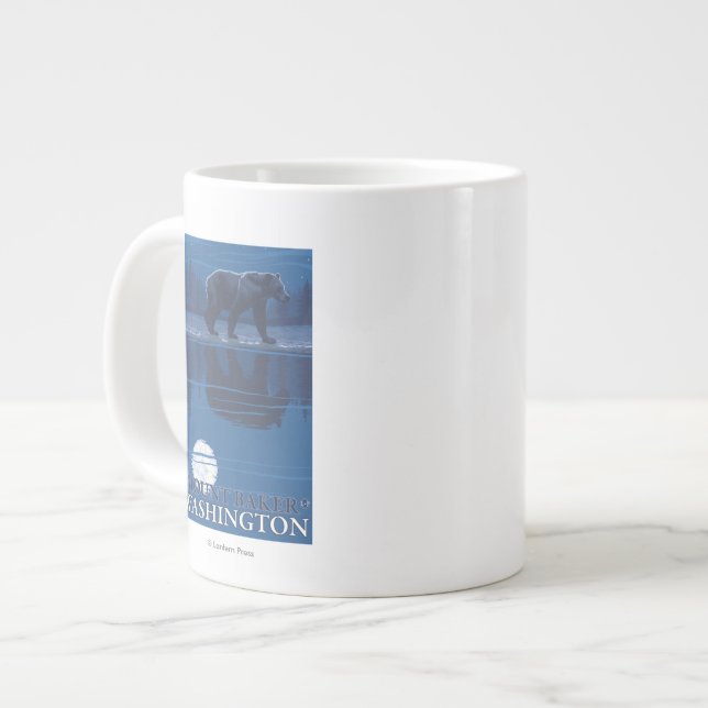 Björn i månsken - Mount Baker, Washington Jumbo Mugg (Framsida vänster)